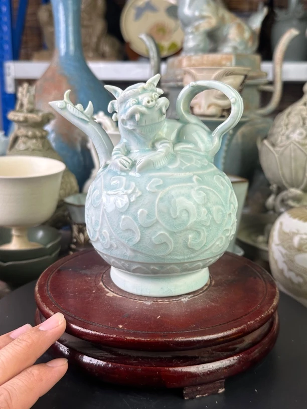 当代 湖田窑，异兽壶型水注！