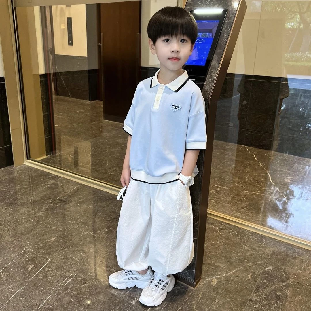 男童夏季学院风polo衫新款中大童休闲上衣时尚t恤帅气童装潮