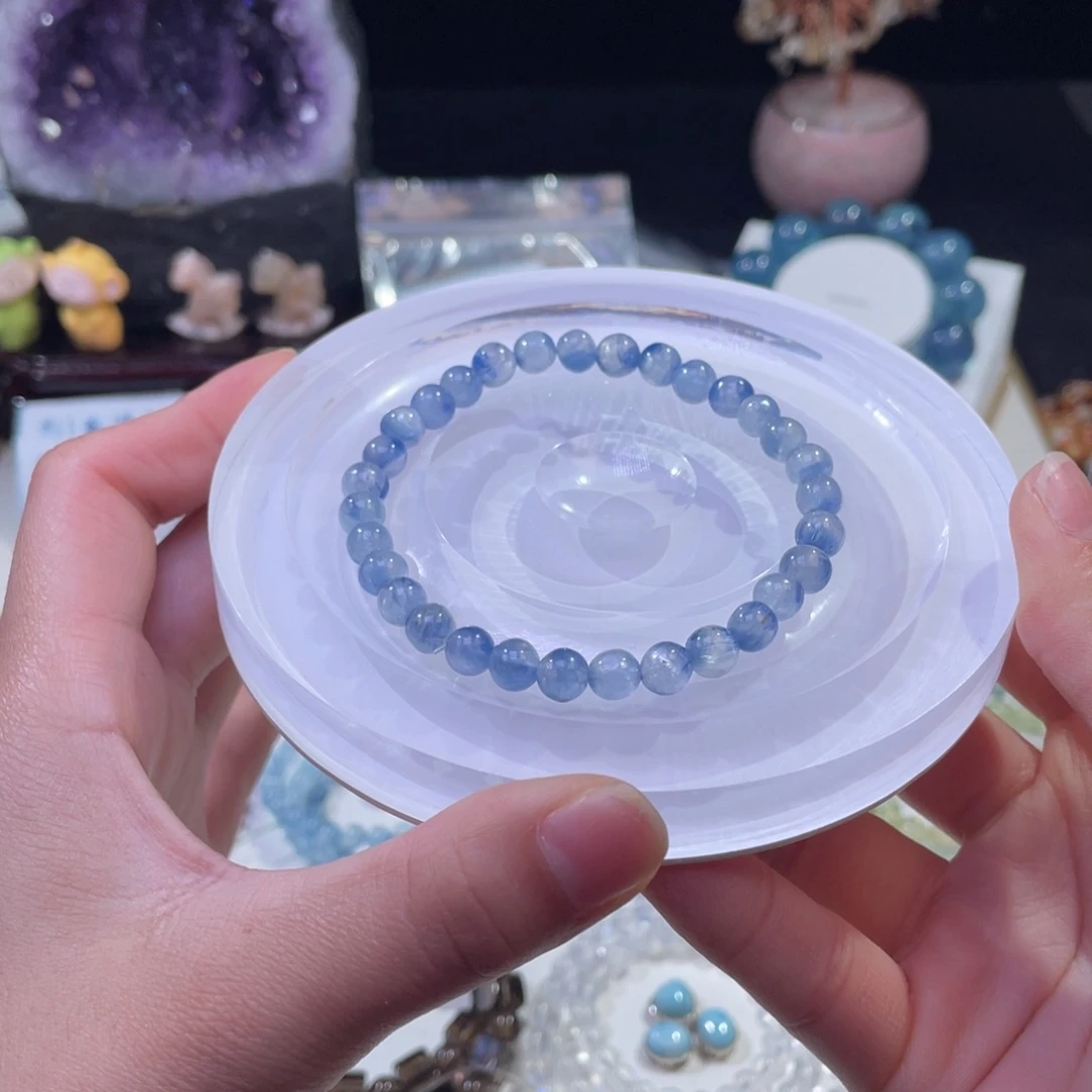 未镶嵌手链水晶拉丝蓝晶石6mm