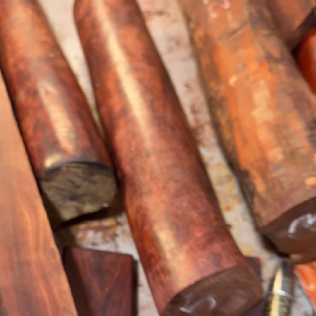 印度小叶紫檀鸡翅水波纹笔筒原料定制【定制产品不退不换】