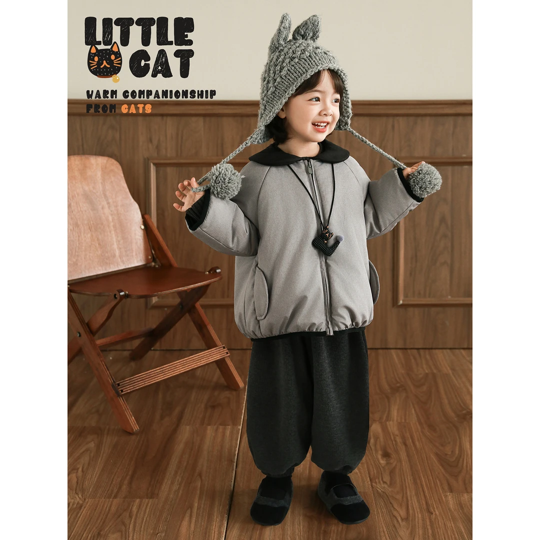 YOEHYAUL/幼悠【小猫耳朵】冬肆波洋气保暖韩版女童汉服棉服D4656