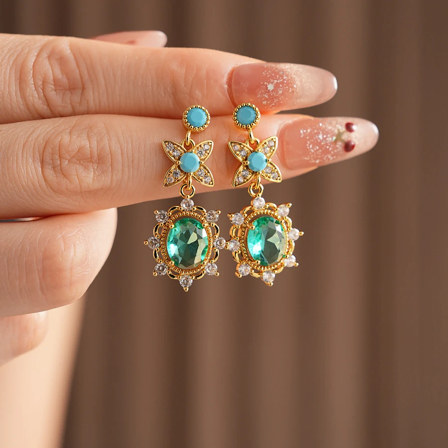 铜合金耳饰 HL111【TITI专属】秋冬中古风复古感花朵耳钉