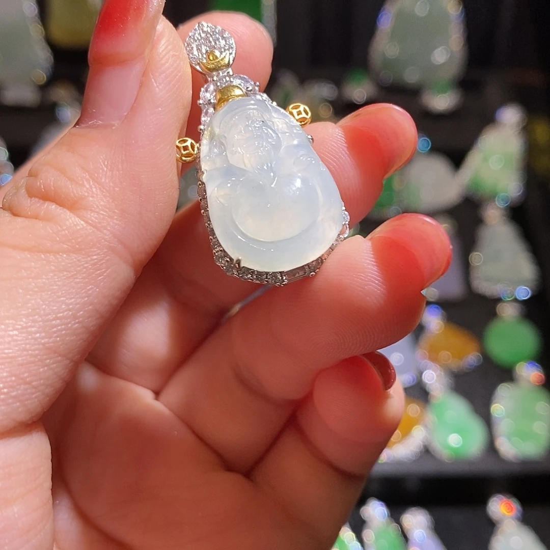 颈饰银S925镶嵌翡翠天然翡翠