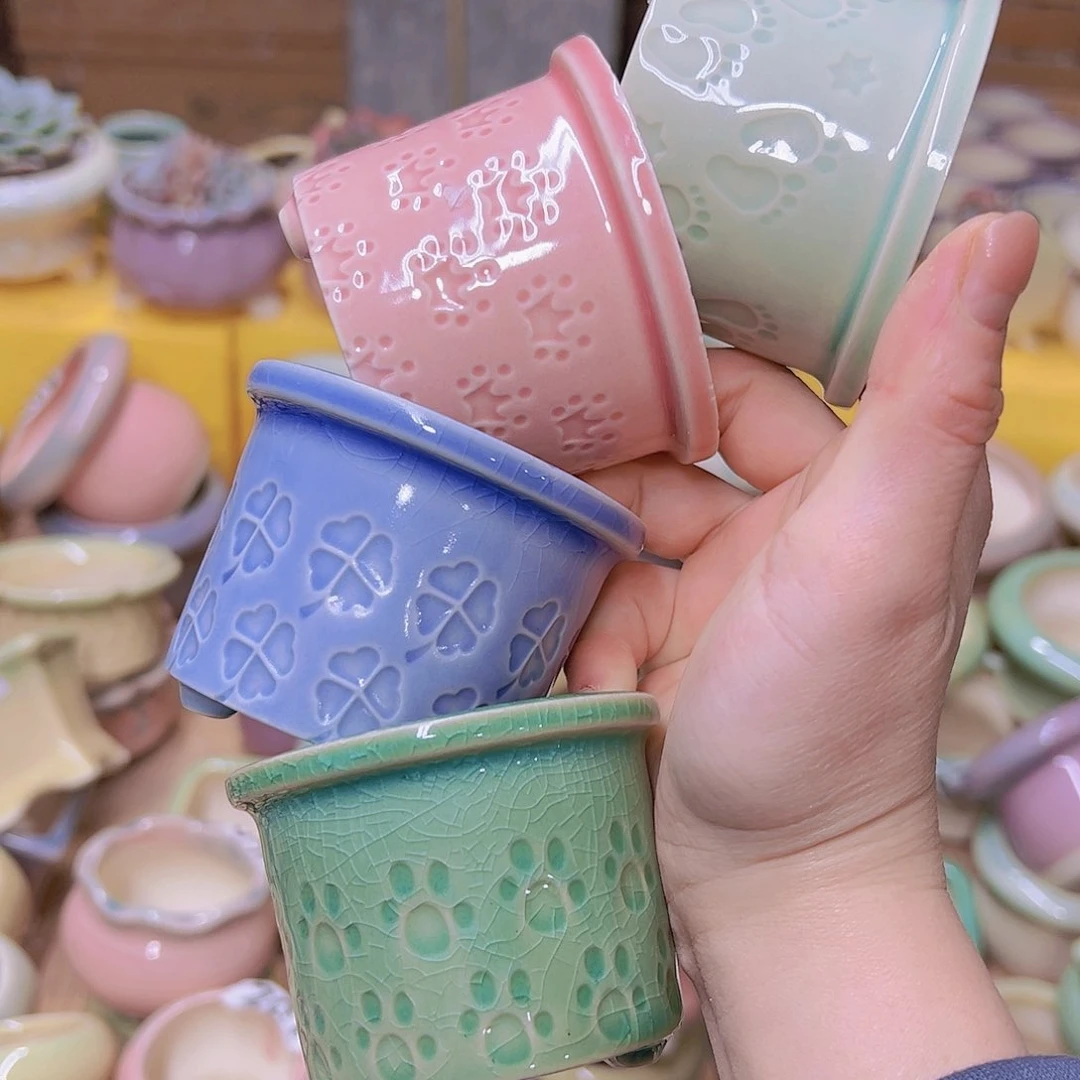 红陶陶瓷花盆当场满12包邮