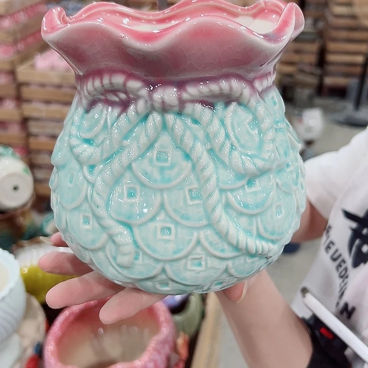 有孔.凑满10元发货多肉陶瓷花盆！