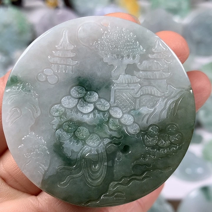 翡翠未镶嵌颈饰山水福利