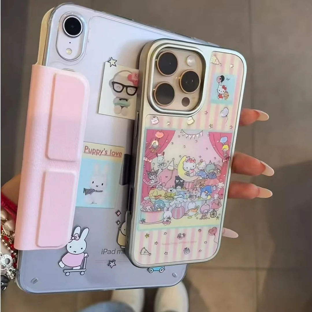 闪度侠小动物派对适用iPhone17/16promax电镀玻璃手机壳苹果15/14