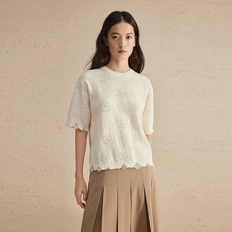 【达人专属现货】播薄款夏季时尚针织衫短袖别致小衫DDR2SD5636