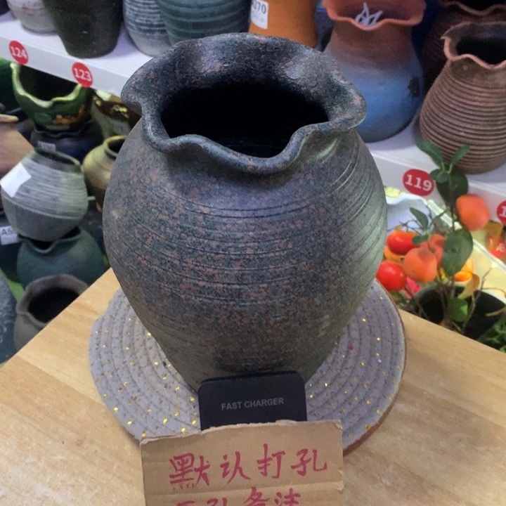 【闪购商品】红陶粗糙盆默认打孔高24口12