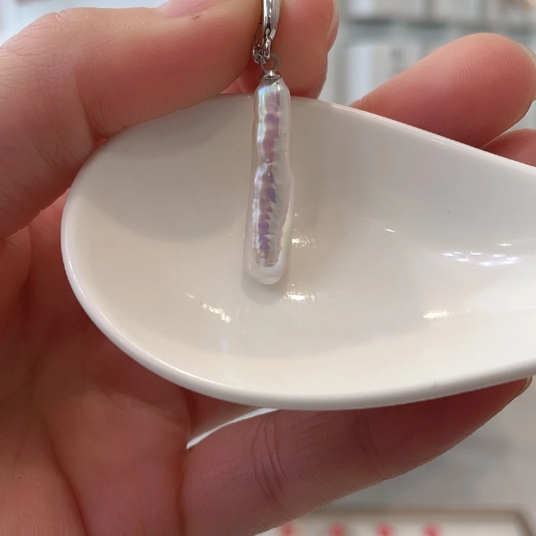淡水珍珠天然珍珠巴洛克银S925镶嵌