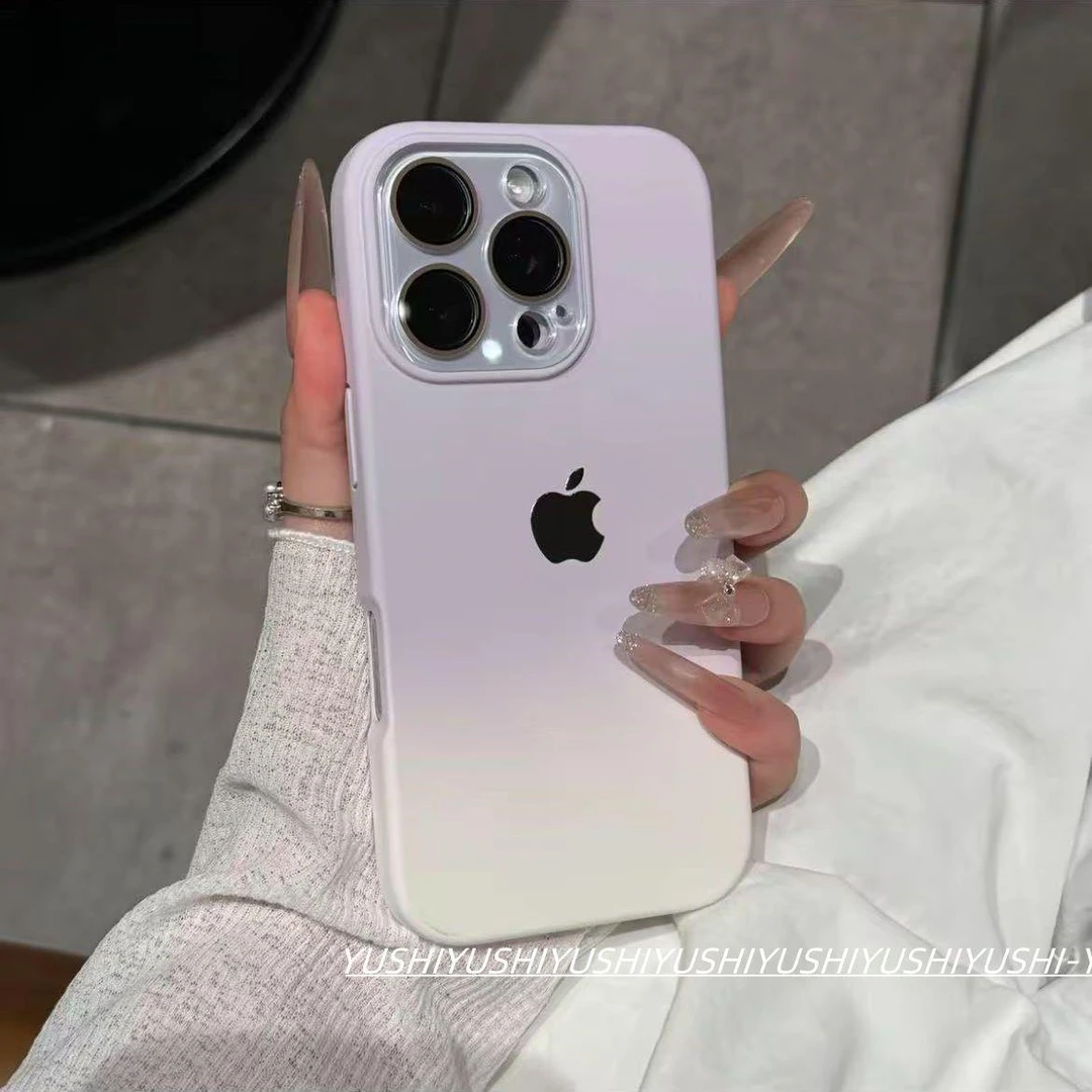 高级简约渐变肤感适用iPhone16pro手机壳15promax时尚14网红13新