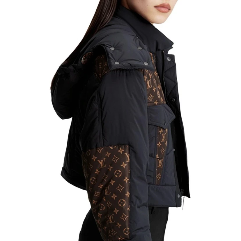 99新 LouisVuitton/路易威登 3551/黑色Logo棉服外套/34码/98新