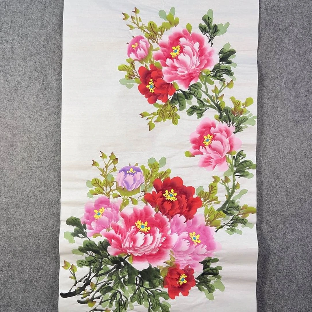 国画105 花鸟在树丛的顶端鸣叫叫声响