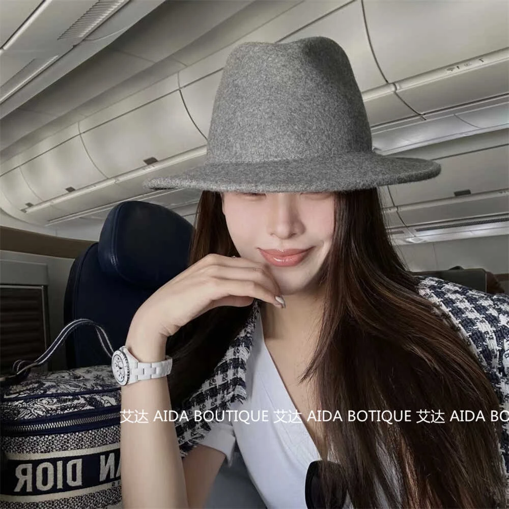 帽子女秋冬高级感洋气时髦羊毛礼帽2025新款时尚潮流英伦爵士帽