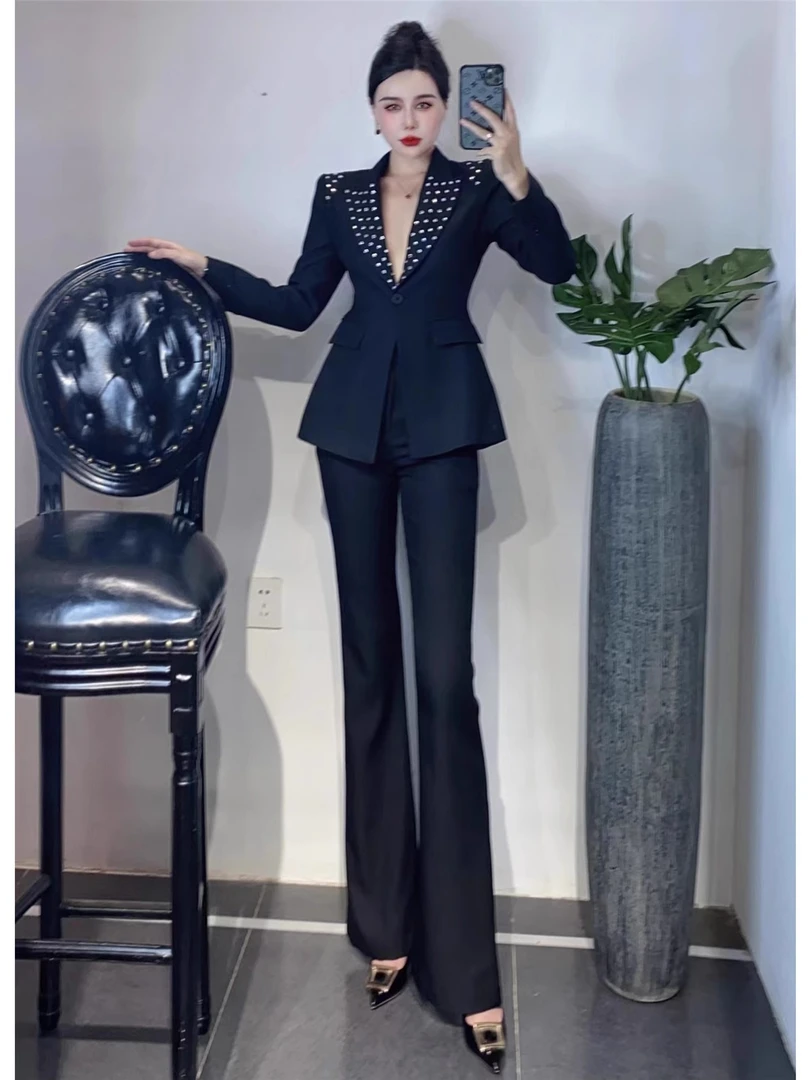 黑色西装套装女设计感小众高级感职业装气质西装女高端大气上档次