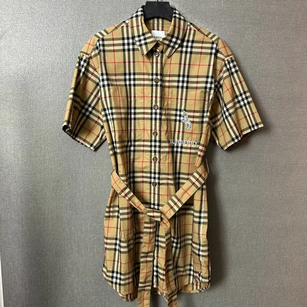 95新 BURBERRY/博柏利 Burberry格纹字母连衣裙