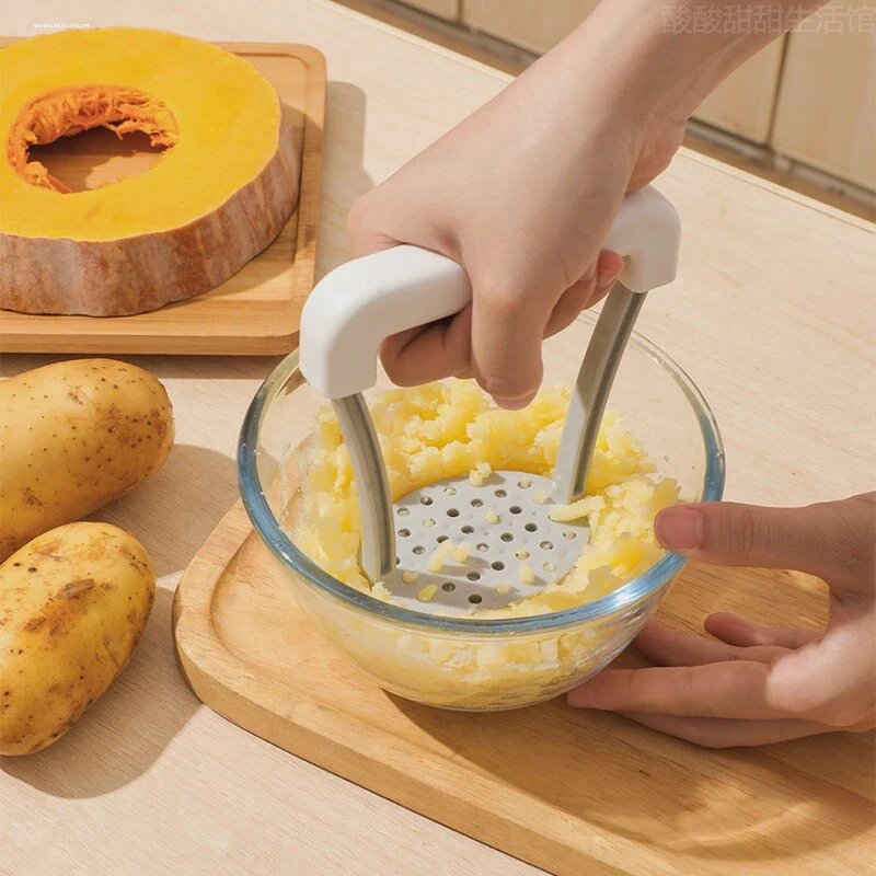 按压省空间土豆泥水果易清洗实用可耐高温悬挂辅食弧形压泥器捣碎