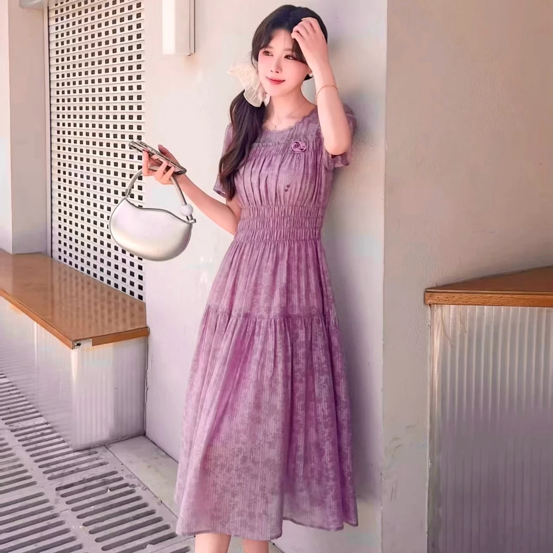 【亏本清！】洋气减龄收腰显瘦温柔风花朵连衣裙（裙长110）