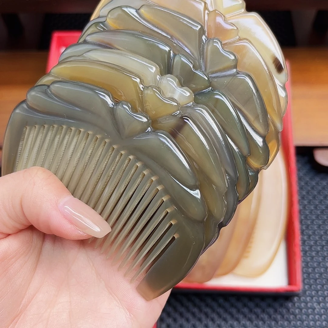 纯牛角手工制作牛角梳