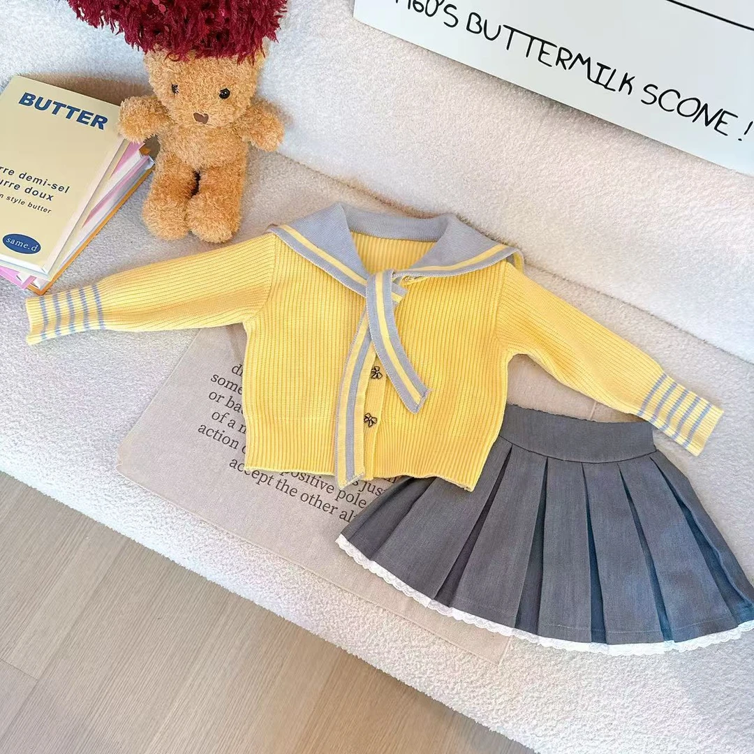 春季民族风春秋纯色套装秋款百褶秋季时尚女童女宝5C0315C032TZ