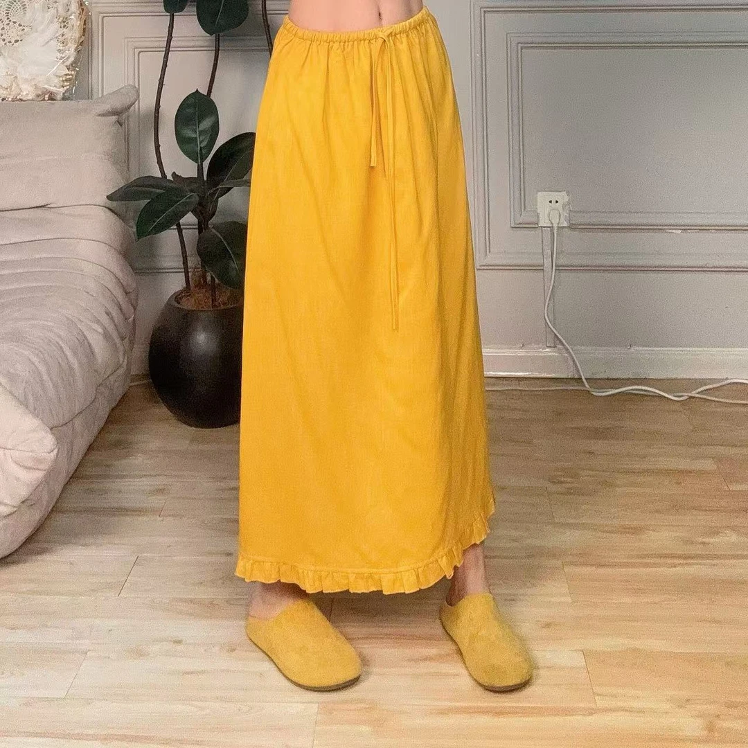 【欧洲站】天丝亚麻半身裙