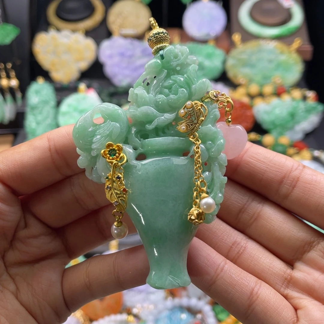 翡翠未镶嵌颈饰代编织