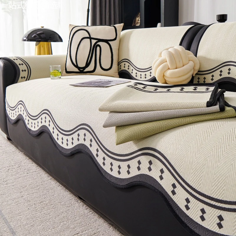 2025新款夏季冰丝凉席沙发垫夏天款固定防滑凉感直排皮沙发坐垫子