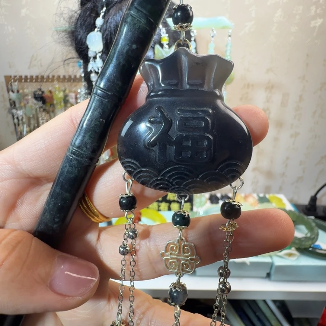 未镶嵌岫玉发簪福利款两个包邮