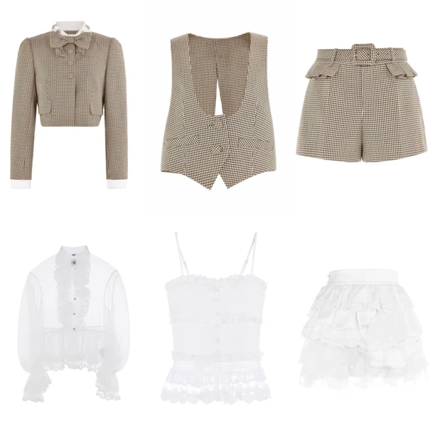 木子小店格纹系列马甲外套短裤合集