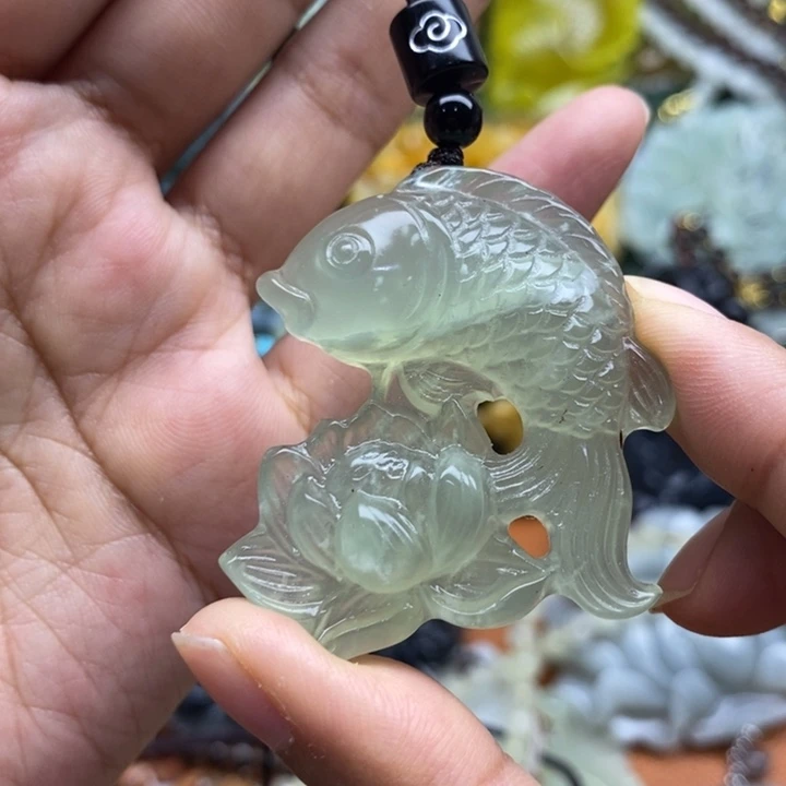 未镶嵌岫玉吊坠毛衣链锁骨链