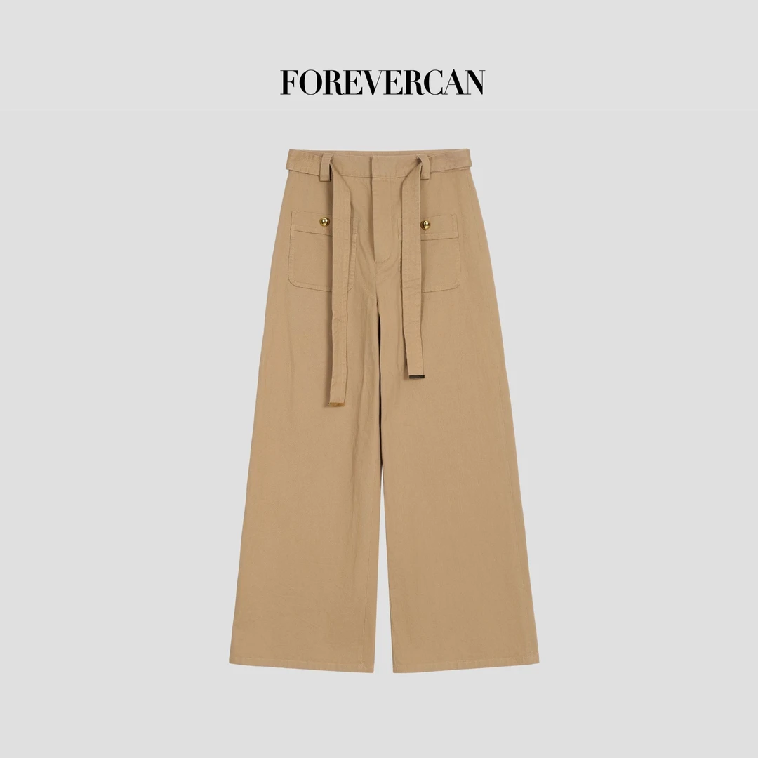 FOREVERCAN“硬核美学”复古工装风系带直筒百搭牛仔裤SP57078