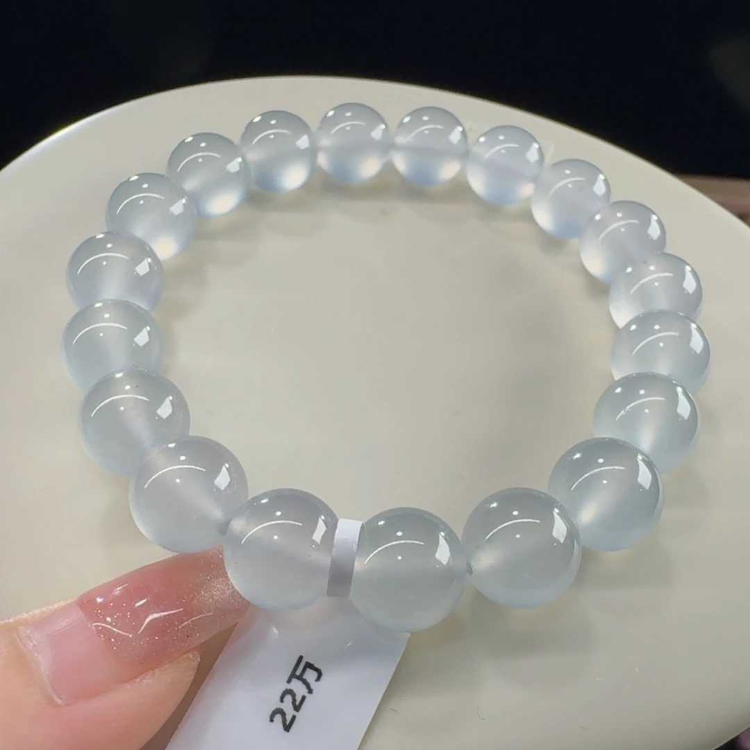 未镶嵌手串翡翠蓝钢天花板！毕业！玻璃蓝钢串卡10