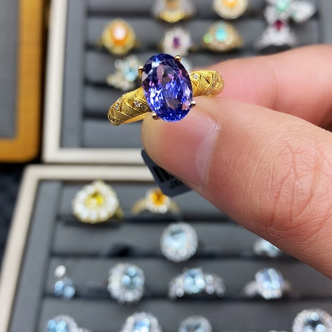 坦桑石戒指银S925镶嵌