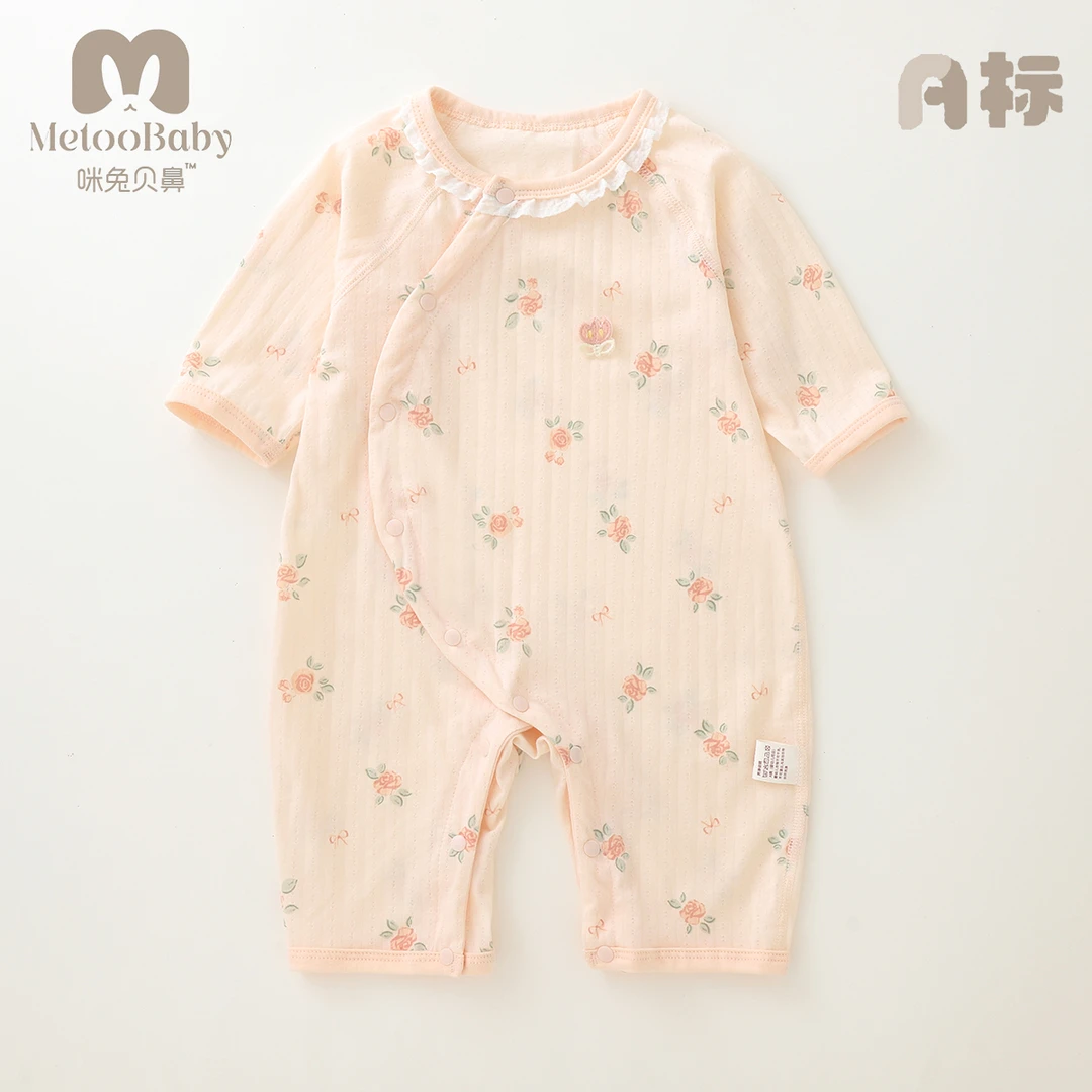 【100%纯棉 超薄空调服】婴幼儿夏款连体哈衣和尚服无骨亲肤吸汗