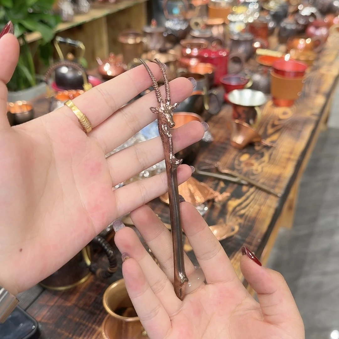 紫铜手工壶叉一个