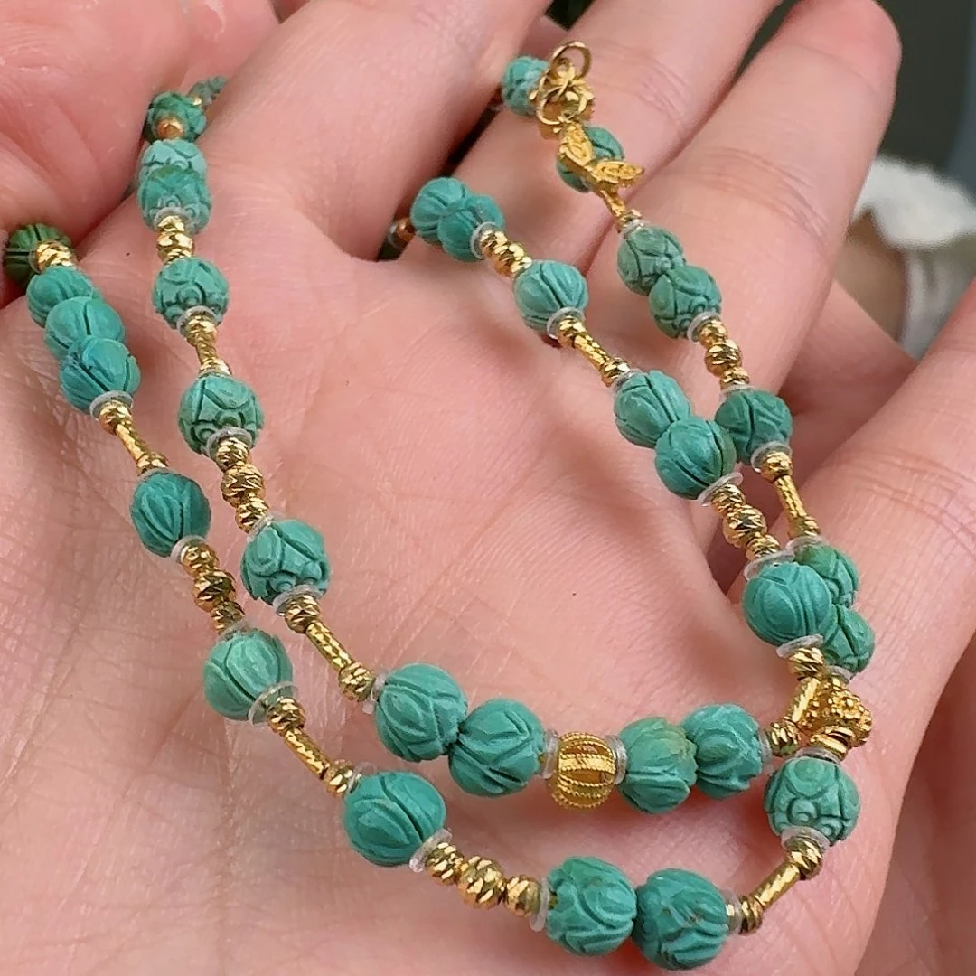 绿松石珠宝奇石18K金镶嵌