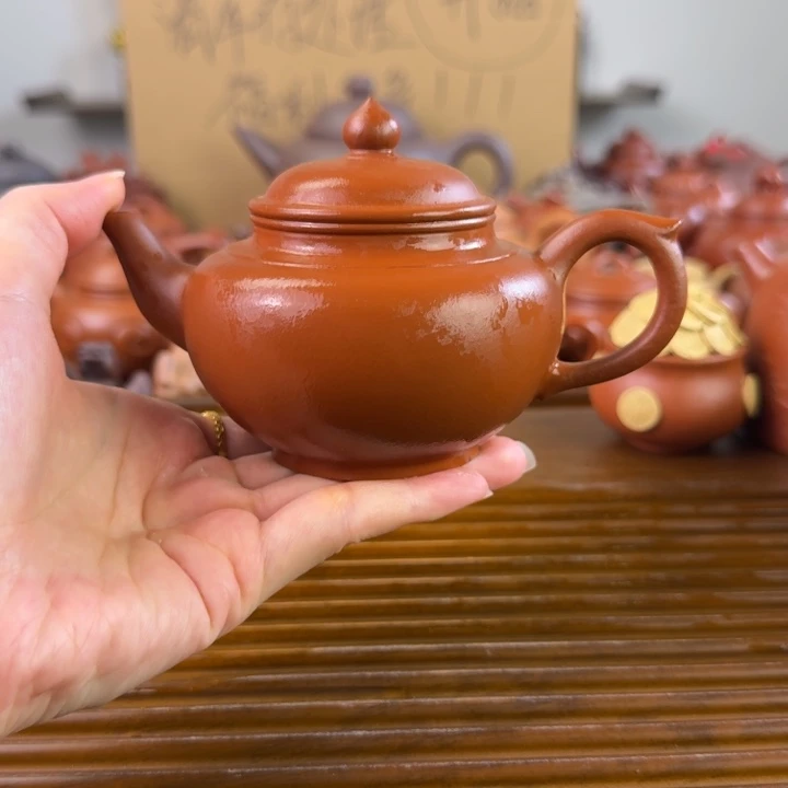茶壶紫砂朱泥全手笑樱180毫升