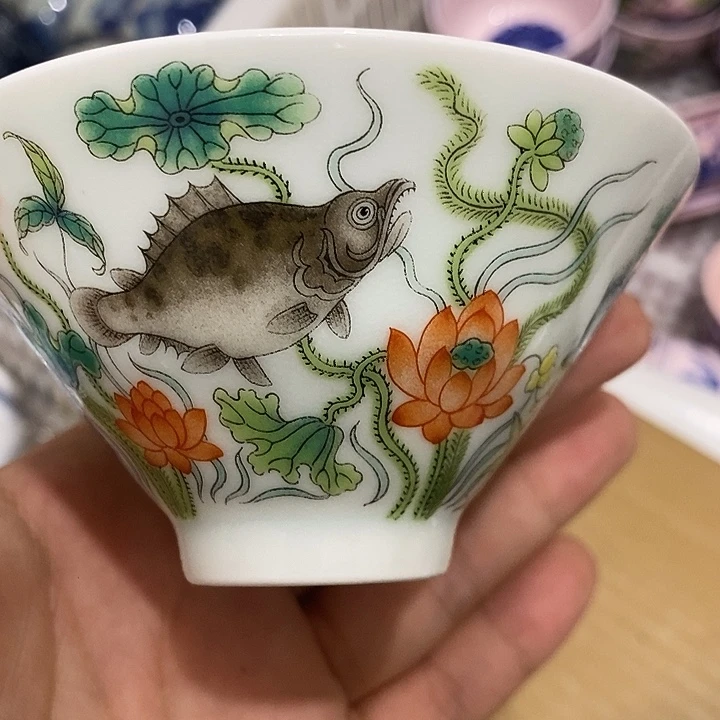 藏***静摆件景德镇陶瓷主人杯2344