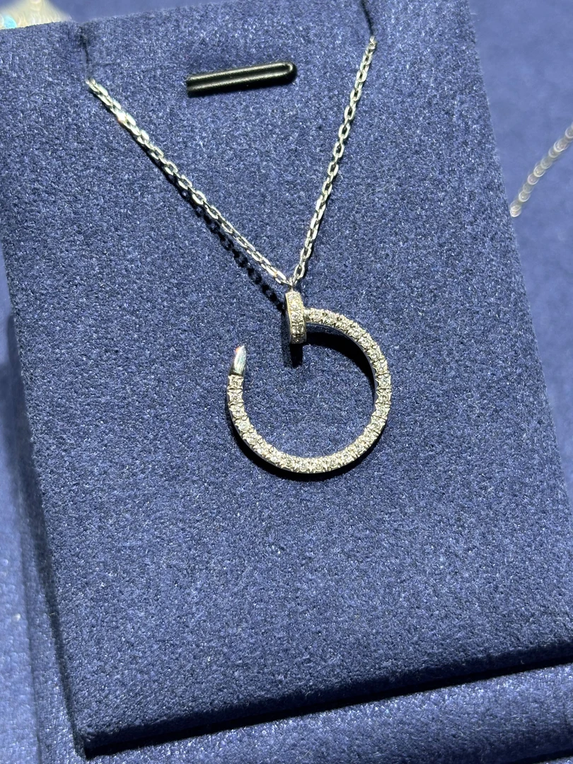 实验室培育钻石铂金pt950重金版钉子满钻项链锁骨链轻奢时尚简约