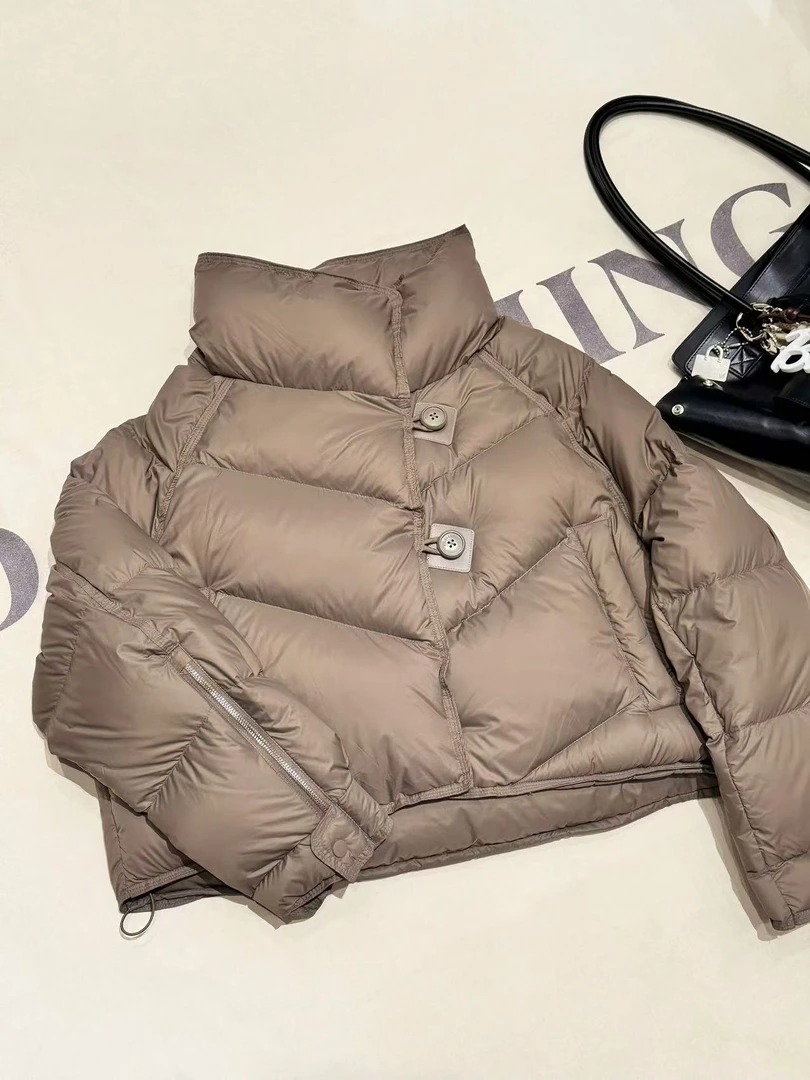 【68岁小姐姐】立领两粒扣设计感小个子短款羽绒服D24YYP 202432