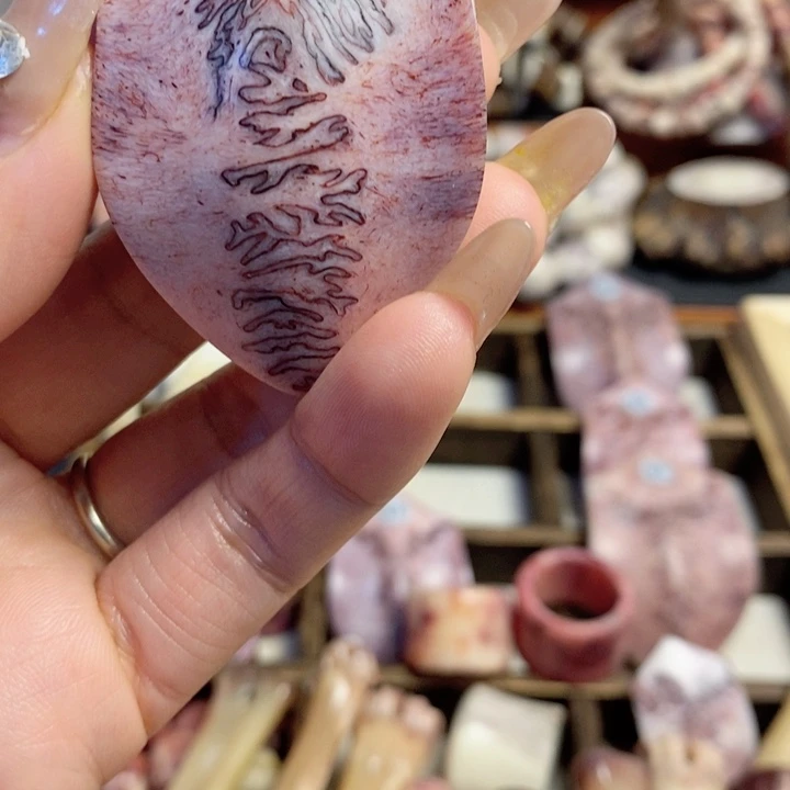 鹿骨把件心*养殖鹿三界手把件