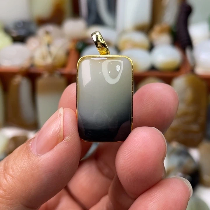 和田玉银S925镶嵌颈饰