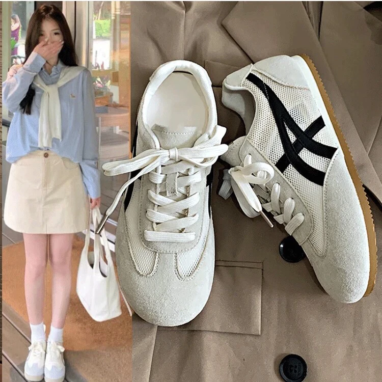 黄色德训鞋女鞋子2025新款爆款春夏超火阿甘鞋百搭板鞋休闲运动鞋