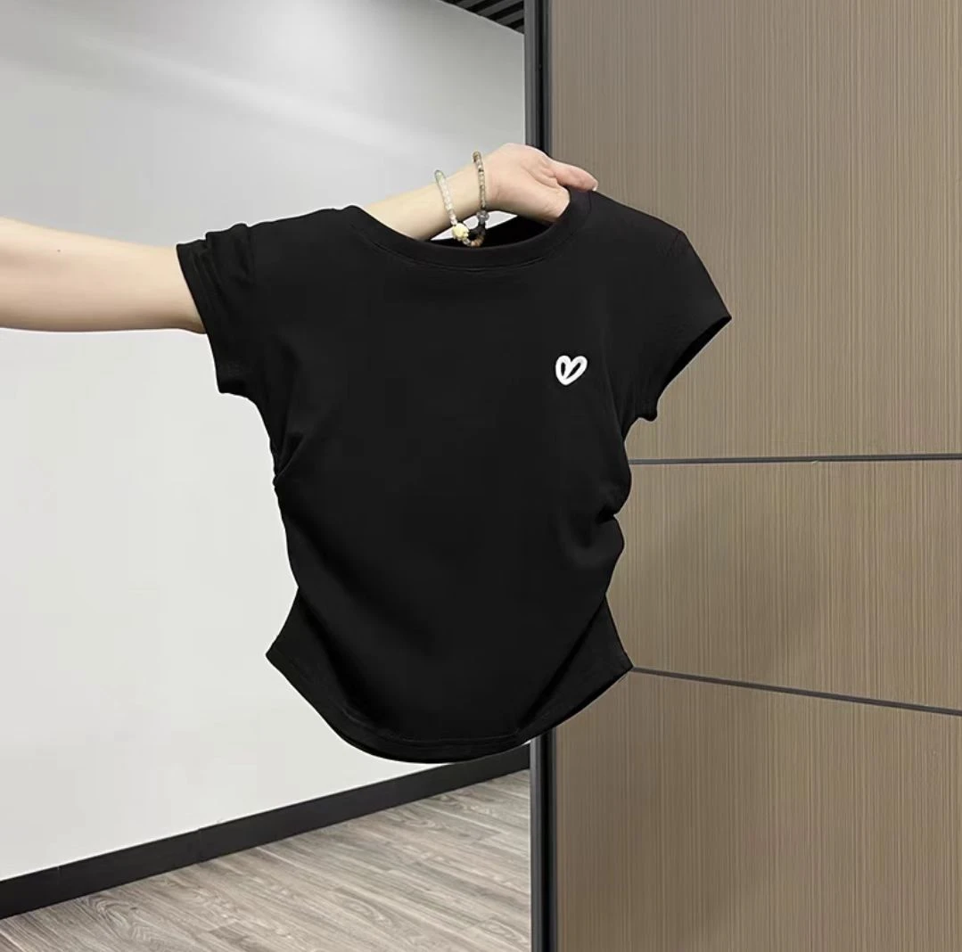 韩版宽松ins女士t恤夏季休闲潮流百搭时尚纯棉简约纯色圆领春夏