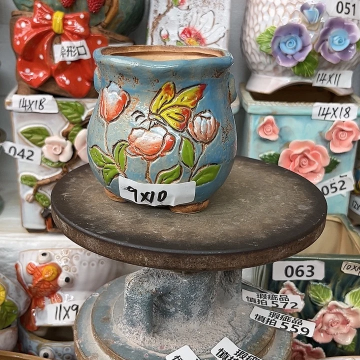 紫砂花盆粗陶材质多肉花盆