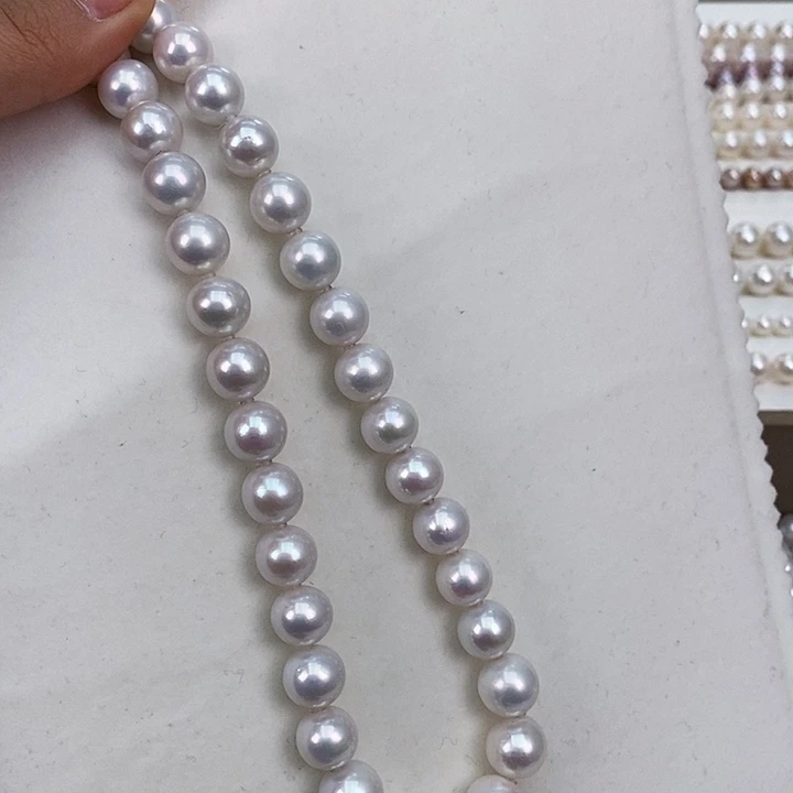 淡水珍珠颈饰银S925镶嵌10-11.5表面干净无暇强光炫彩