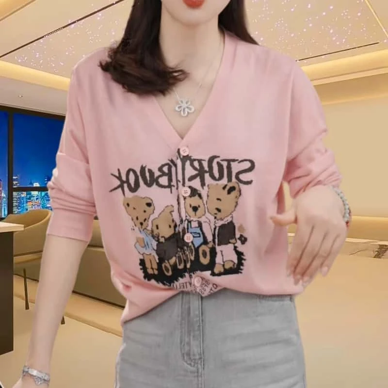 2025夏季小清新针织长袖防晒上衣宽松薄款休闲时尚百搭开衫外套女