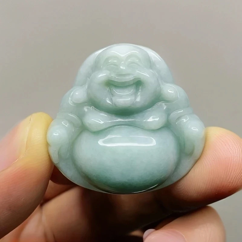 天然翡翠弥勒佛公吊坠笑脸大肚佛公时尚潮流精品翡翠A货厚装佛公