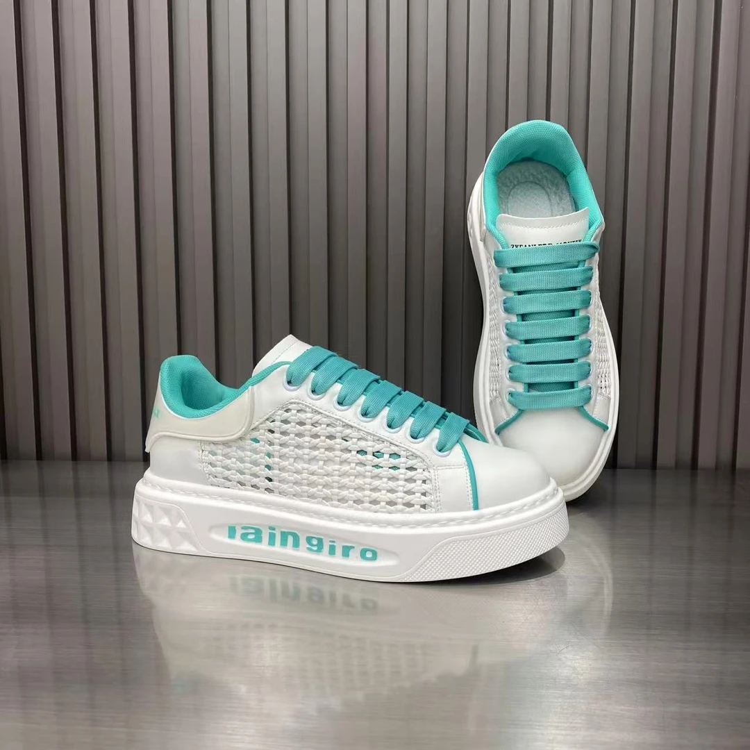 【皮鞋码】夏季新款皮网拼接个性轻便男款潮鞋qs