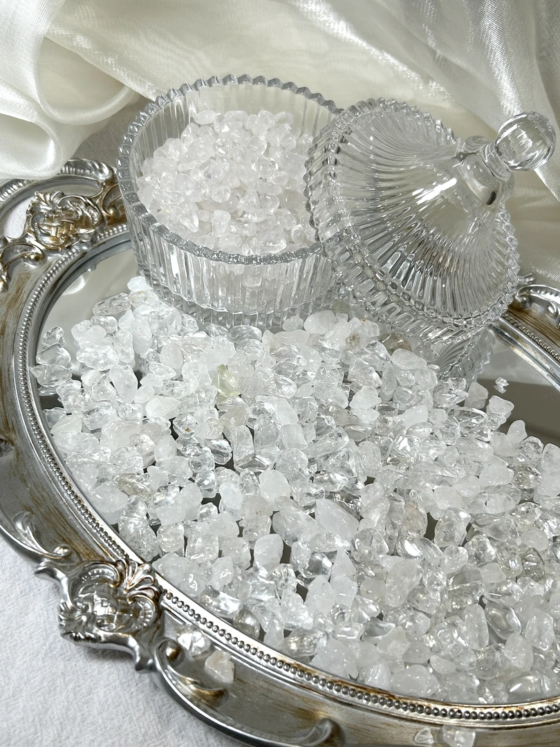 【森森】天然水晶消磁碎石套装(大消磁碗+天然白水晶)净化收纳盒